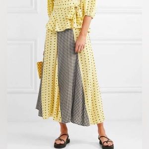 Ganni Floral Print Crepe Midi Skirt